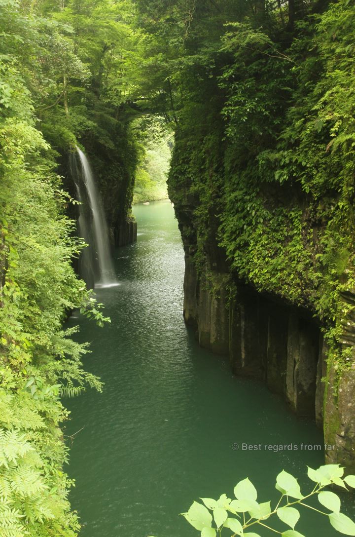 Spectacular waterfall of Takachiho, Japan.