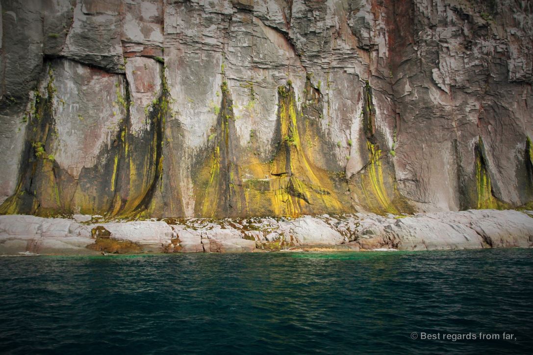 Rock eroded by drift ice, Shiretoko Peninsula, Japan.