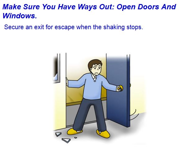 Life safety learning center in Tokyo: what to do after an earthquake. Step 4: find ways out.
