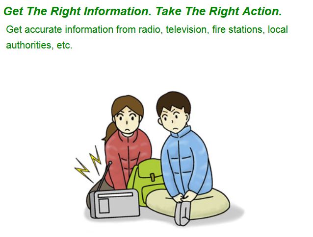 Life safety learning center in Tokyo: what to do after an earthquake. Step 7: stay informed.