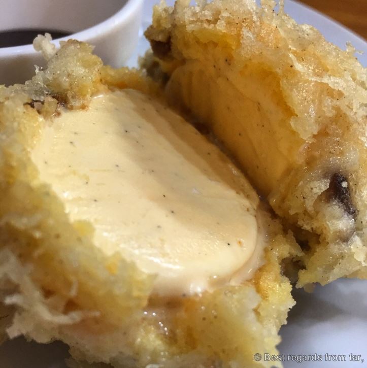 Vanilla ice cream tempura.