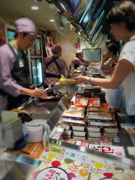 Japanese people queueing for the best bento at Matsuri in the huge Tokyo station, Japan.
