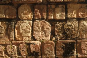 Details of the Skull Wall bas-relief in Chichén Itza, Mexico.