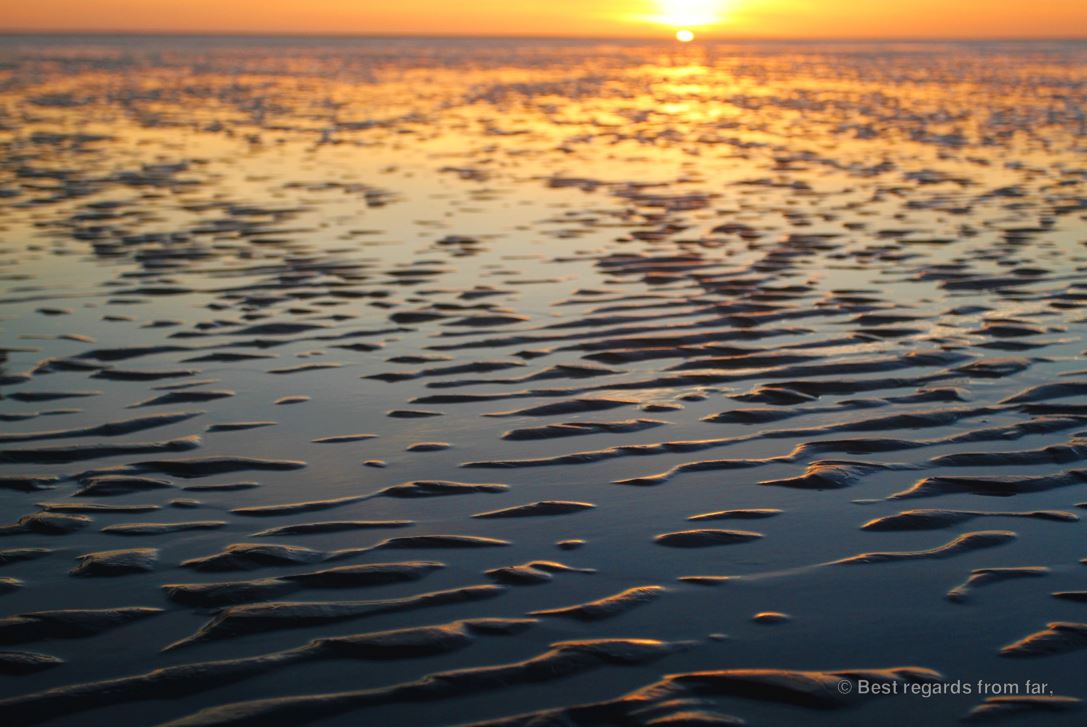 Sunset on the bay of the Mont Saint Michel, France