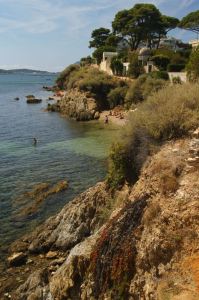 A lovely beach in the heart of Toulon, French Riviera.