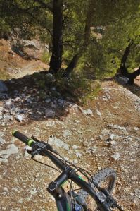 A 180° bend on the mountain bike trail of the Mont Faron, Toulon, France.