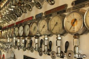 Pressure gages for submarines at the Naval Museum of Toulon, France.