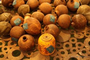 Collection of UXO (unexploded ordnance) dropped by the USA during the secret war in Laos found in fields.