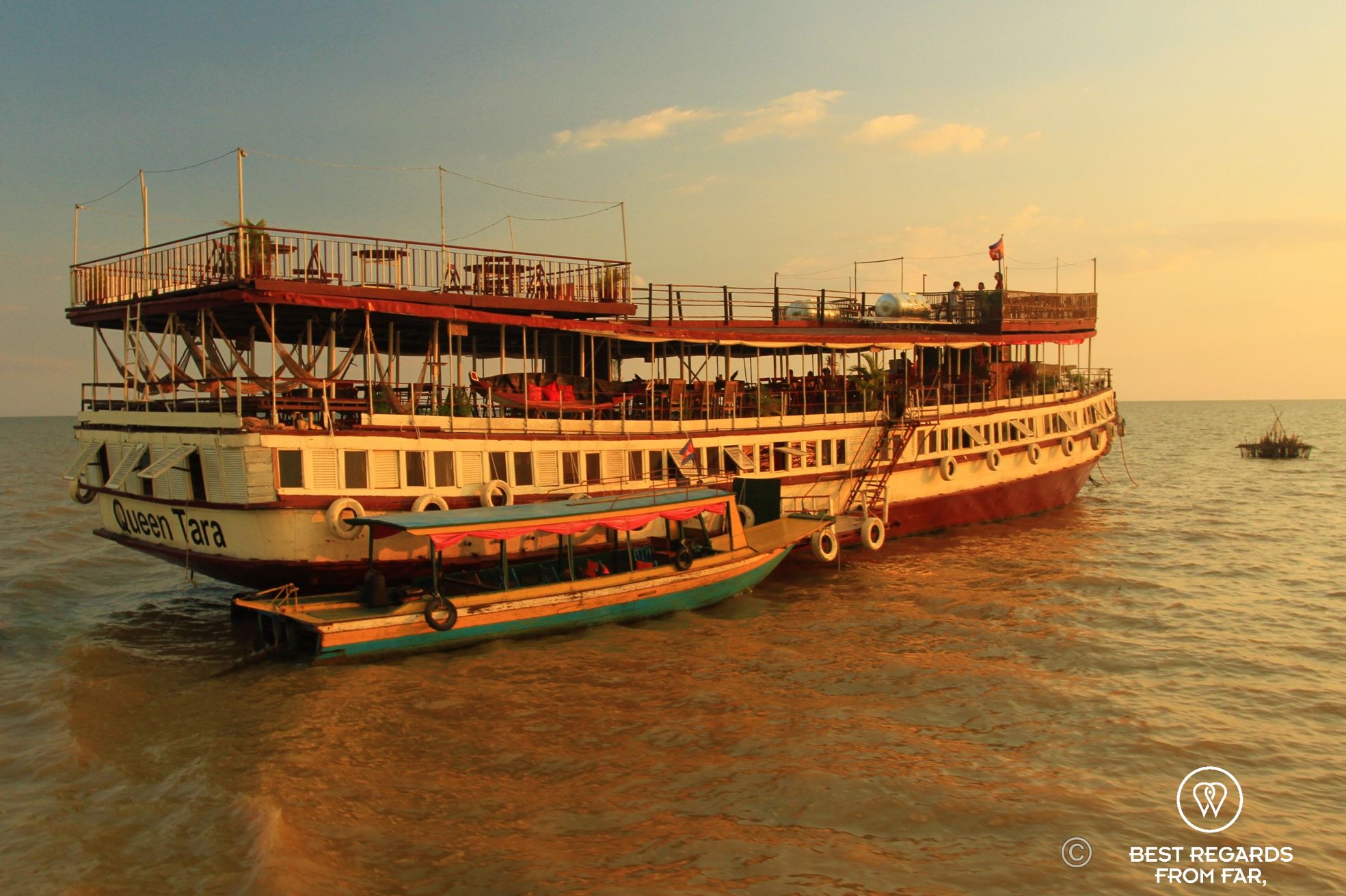 Queen Tara boat on the Tonlé Sap Lake in Cambodia.