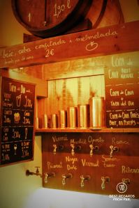 Vermouth taps at the traditional bodega Lo Pinyol in Barcelona.