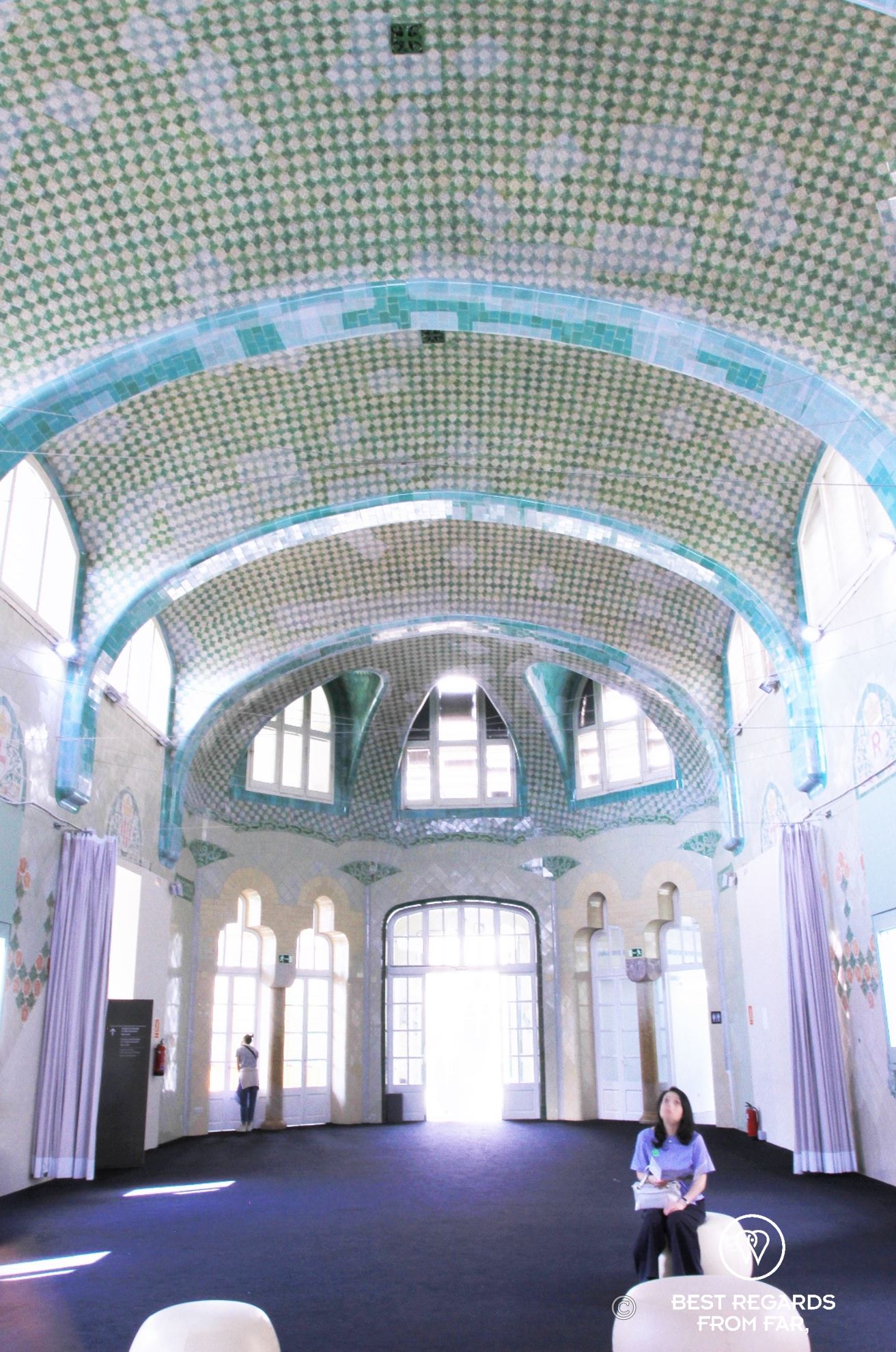 Colour-therapy inside a pavilion of the Sant Pau hospital, Barcelona.