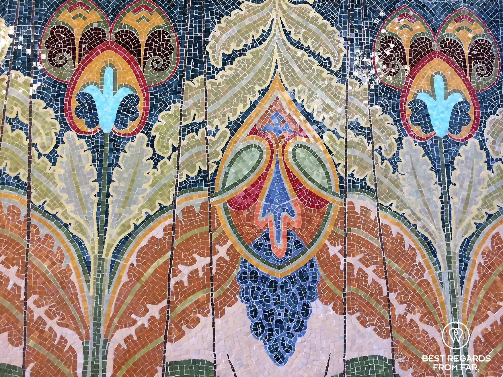 Some of the ceramics of the Sant Pau hospital, Barcelona.