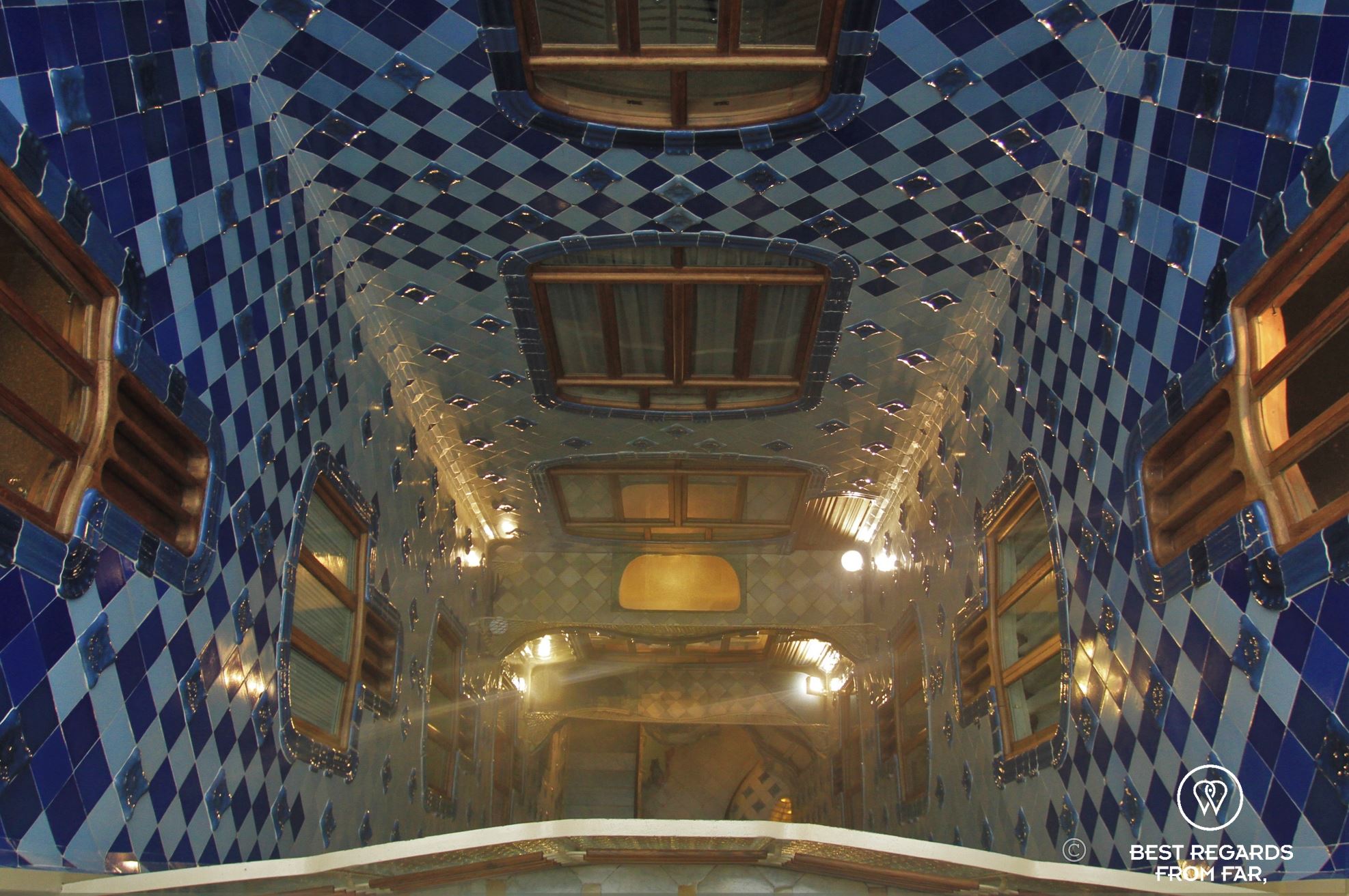 The integrated staircase of Casa Batllo in Barcelona.