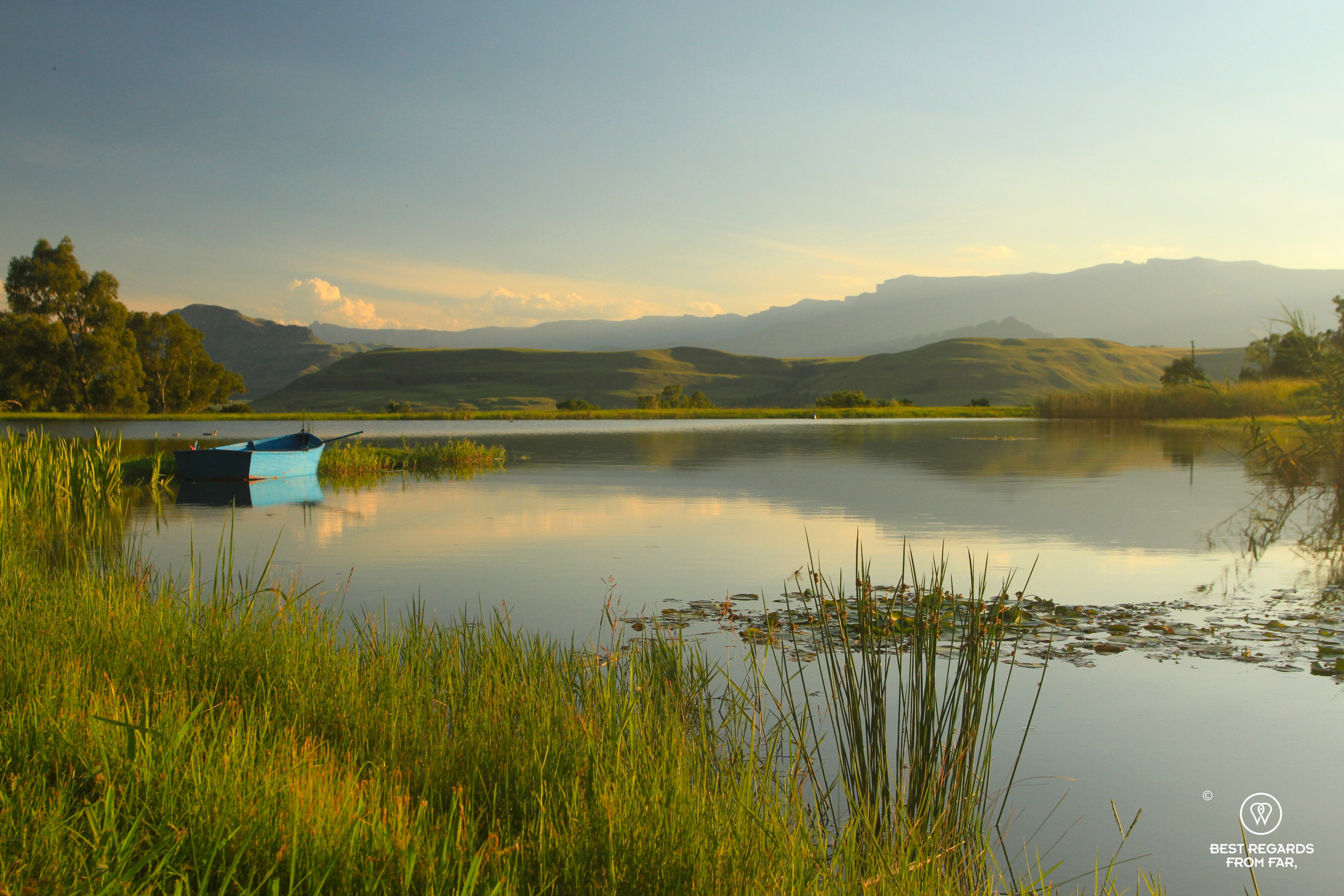 The dam at sunset, Montusi Mountain Lodge, South Africa