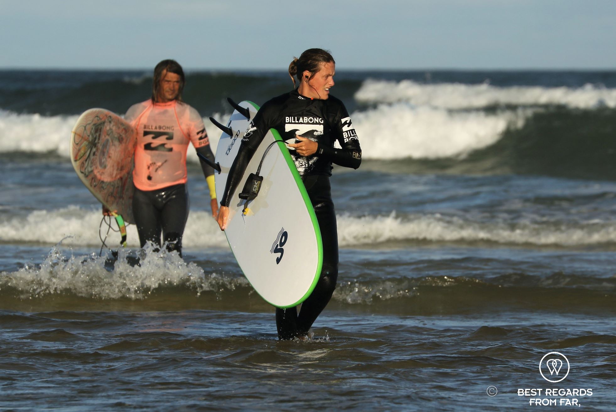 David Macgregor suring a surf lesson in Port Alfred