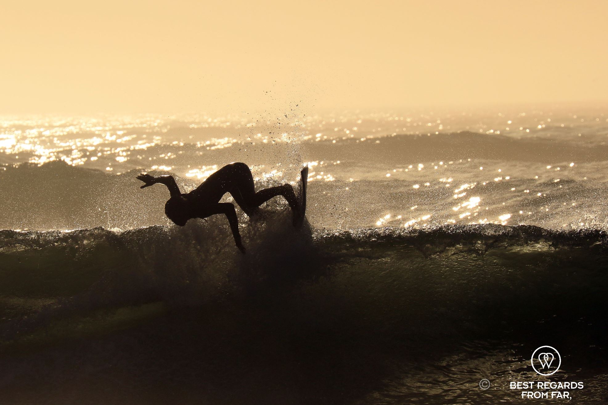 Kye Macgregor surfing in the early morning
