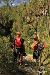 Learning about the vegetation while approaching the canyon in George, South Africa.