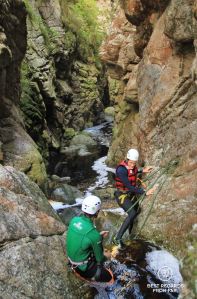 About to rappel down the waterfall in George while kloofing.