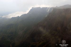 View from the top of the Tugela Falls, Drakensberg, South Africa