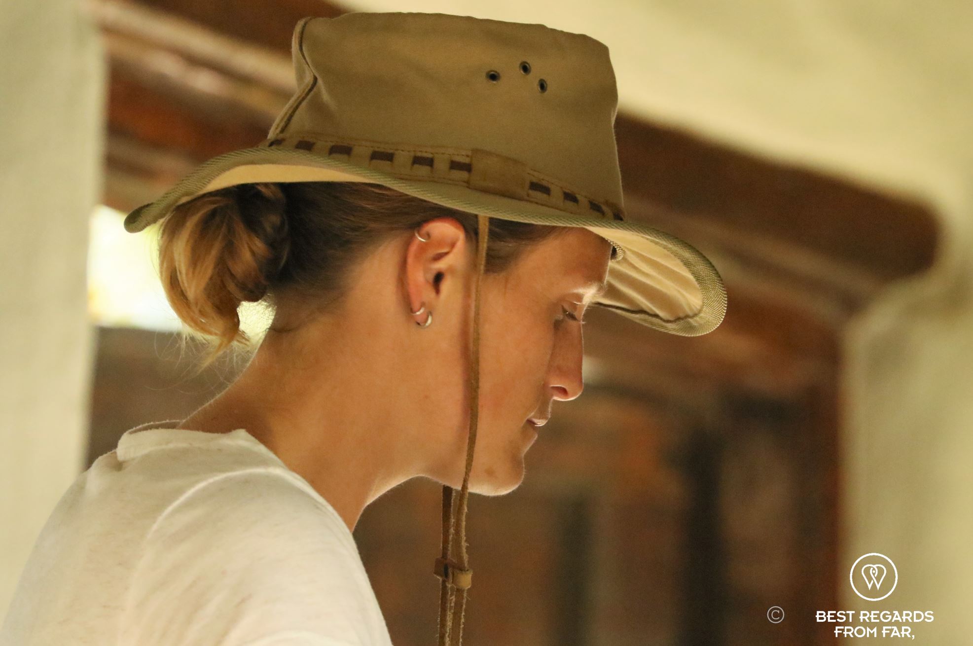Photographer Marcella van Alphen getting ready for the game drive at &Beyond Phinda Private Game Reserve, South Africa.