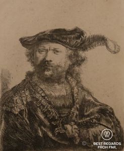 Self portrait of Rembrandt ath the Museo Lazaro Galdiano in Madrid.