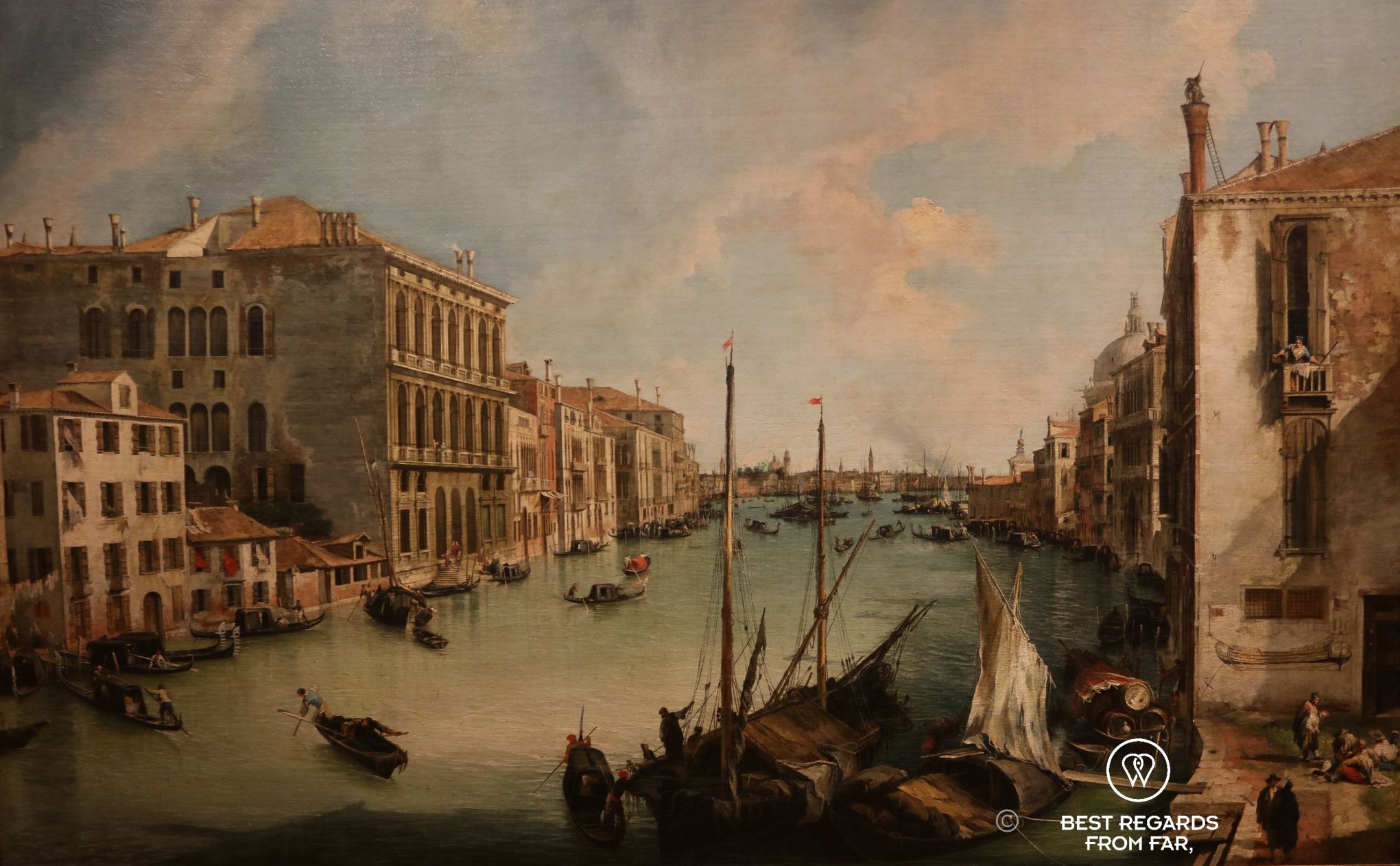 The Grand Canal from San Vio, Venice by Canaletto at Museo Thyssen Bornemisza in Madrid.