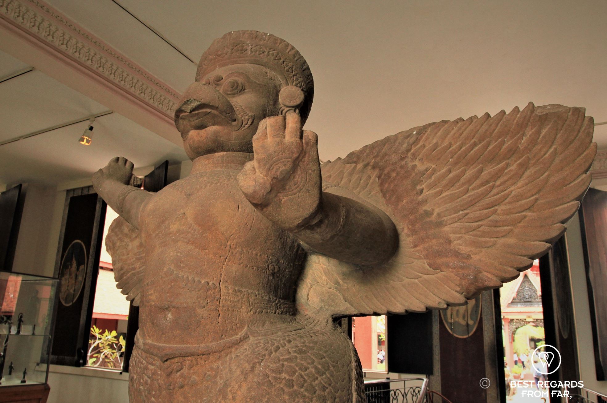 Stone statue of a Garuda in Koh Ker Style from the 10th century.