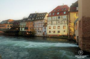 Petite France typical architecture on the canal, Strasbourg, France