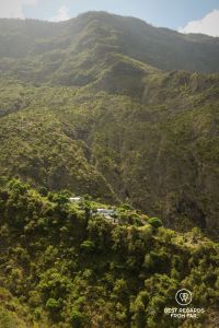 The remote Ilet des Orangers in Mafate among the mountains on the exclusive multiday hike through the 3 cirques, Réunion Island.