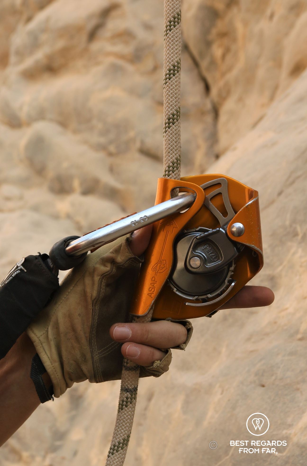 Technical caving and roping gear: the ASAP, used by a caver.