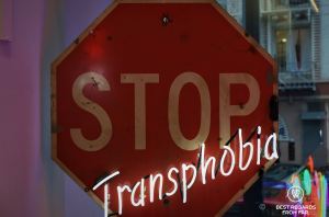 Neon artwork by Roxy Rose, Tenderloin Museum, San Francisco, USA.