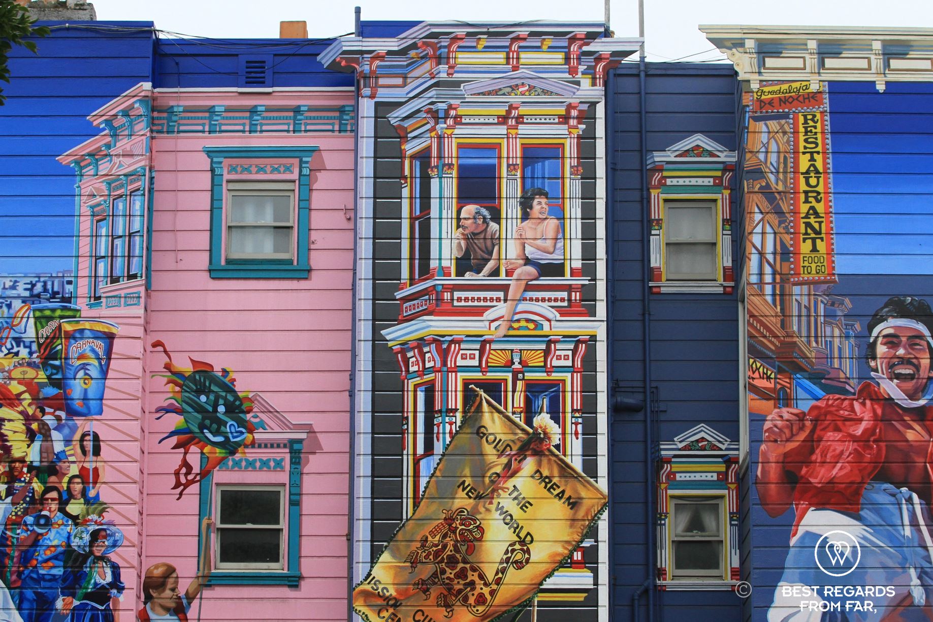 Colorful mural in Mission, San Francisco.