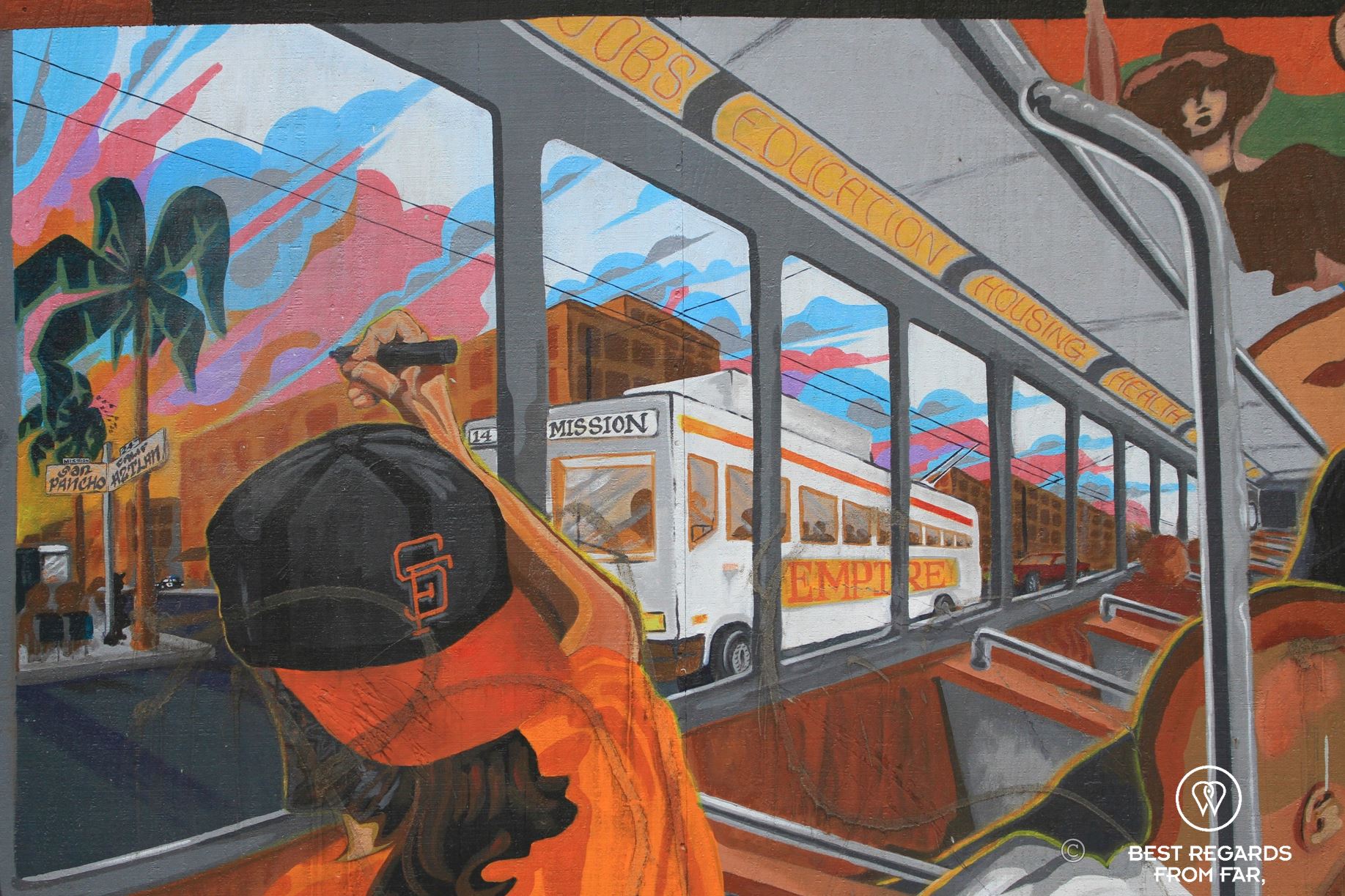 Colorful mural in Mission, San Francisco.