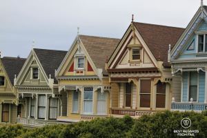 The famous Painted Ladies, Victorian Houses, San Francisco, California, USA
