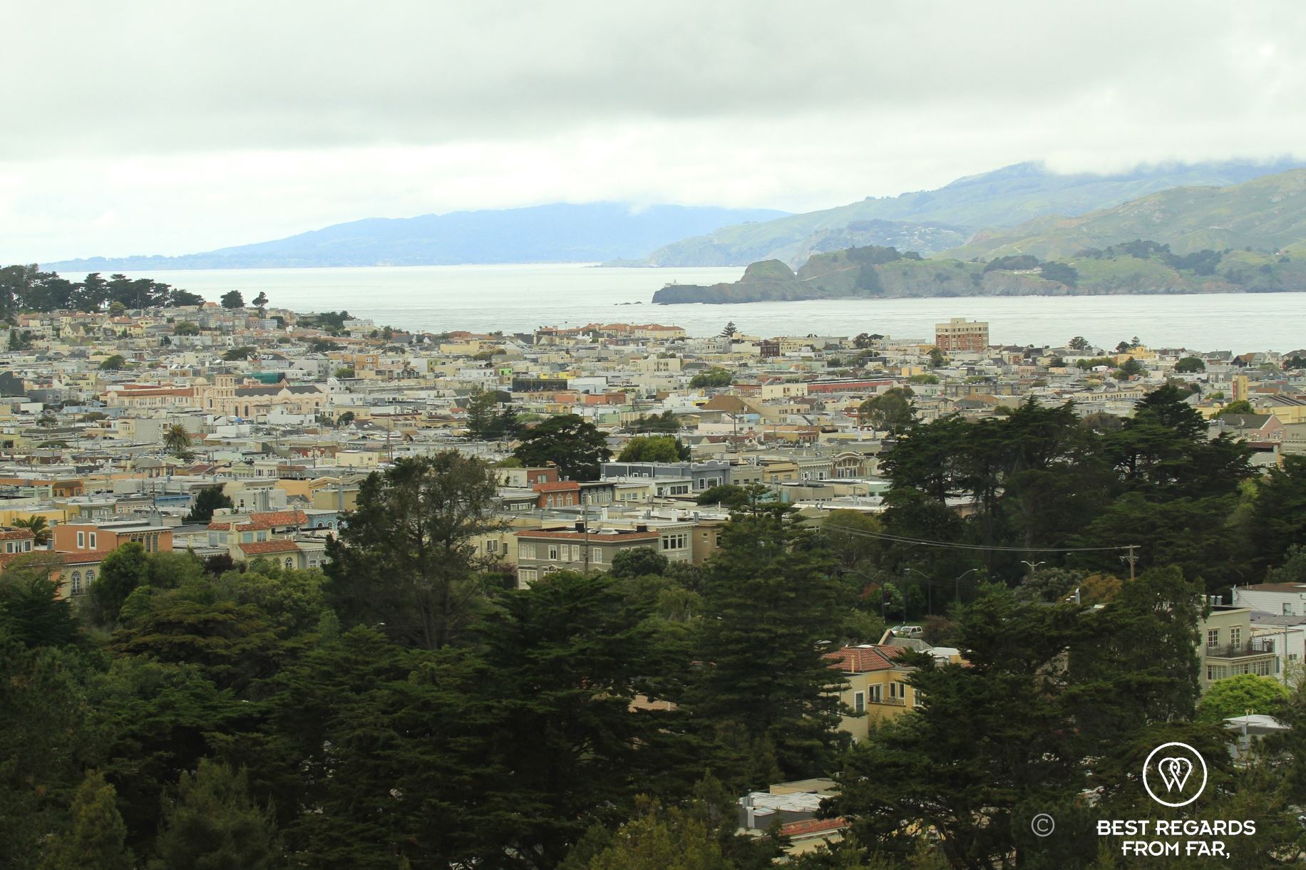 View on San Francisco from the De Young observation tower.