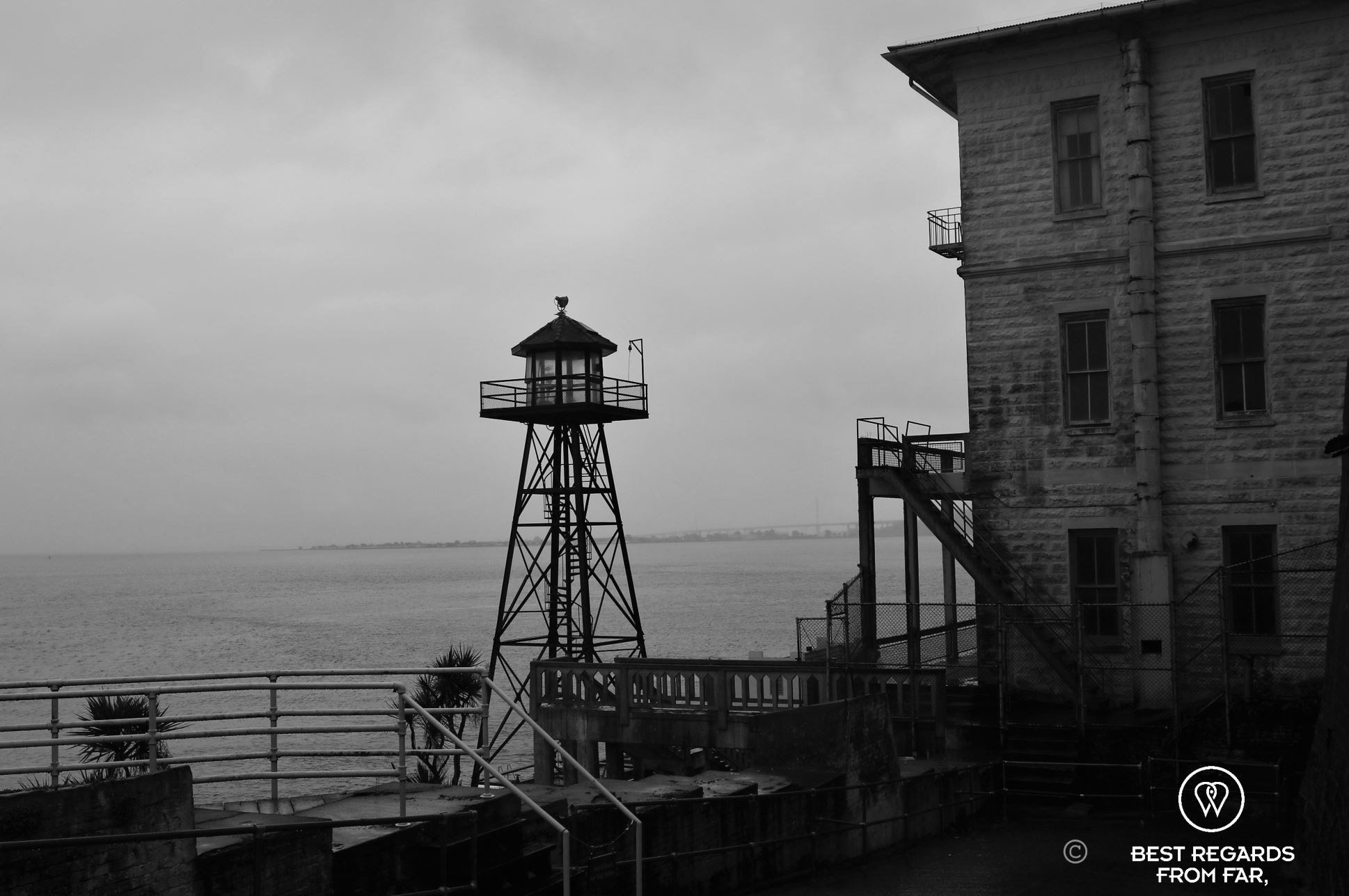 Watchtower of Alcatraz Island.