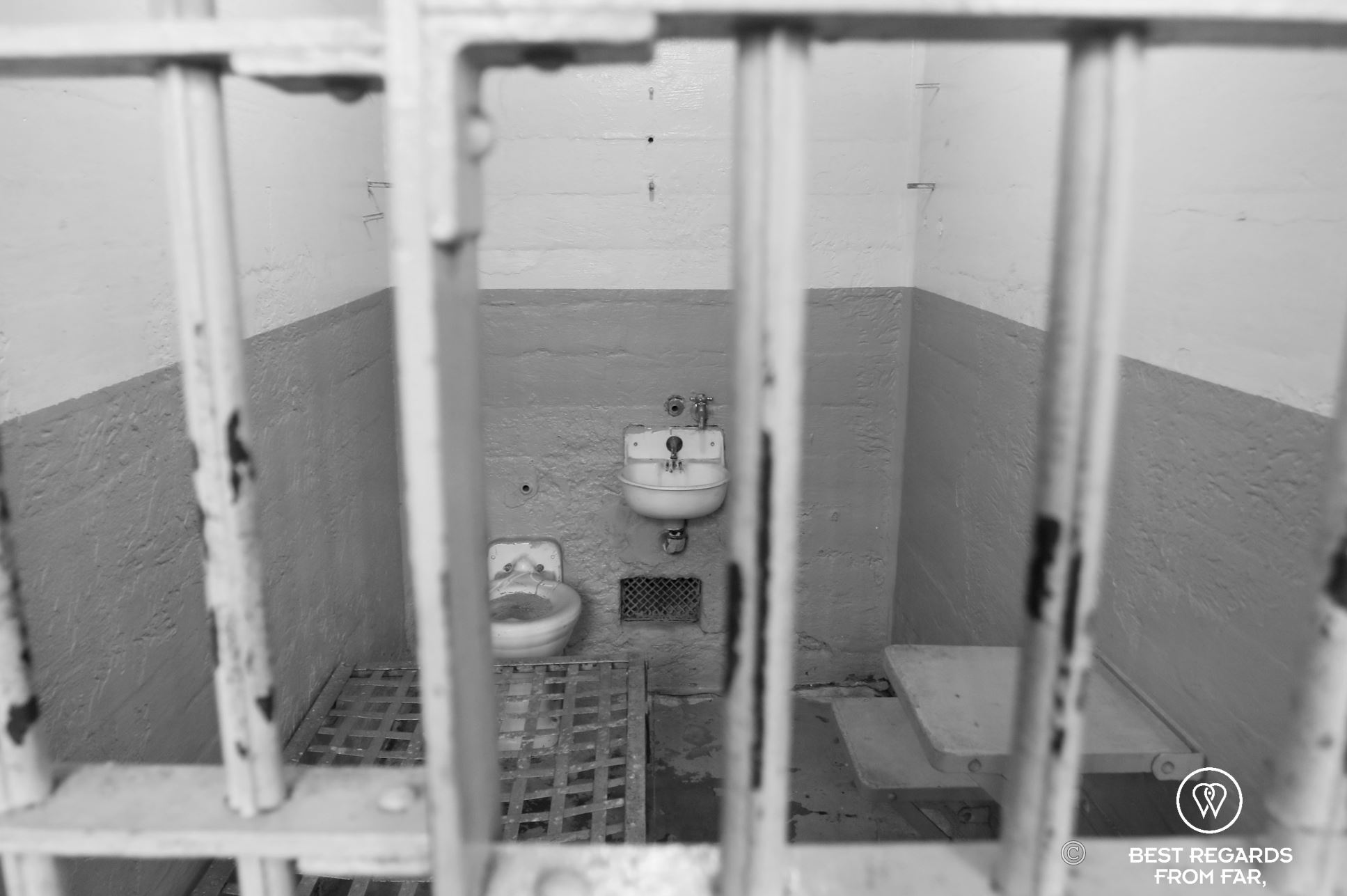 A cell in Alcatraz, San Francisco, USA