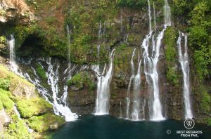 Waterfalls of Anse des Cascades in Reunion Island, France