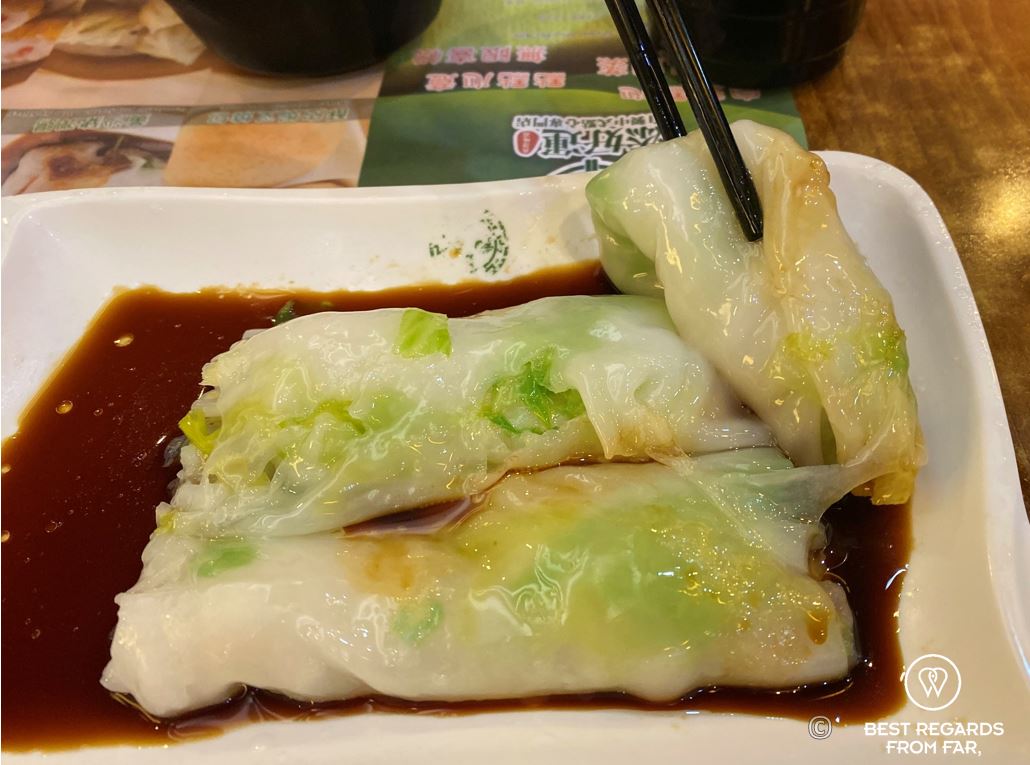 Dim sum dinner in a star restaurant, Tim Ho Wan, Kowloon, Hong Kong