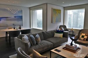 Interior decor of the luxurious suites of the Murray hotel in Hong Kong on the top floor