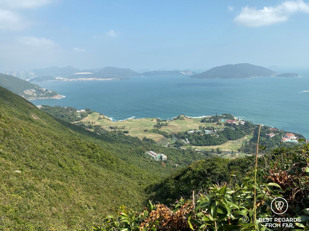 View on Sheik O Beach and the islands and mountains from the Dragon’s Back hike in Hong Kong