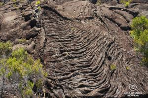 Cooled down volcanic rock by the Furnace Peak volcano on Reunion Island