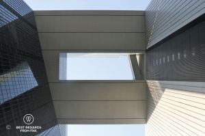 The architecture of the HKSAR Government Headquarters modern arch in Hong Kong