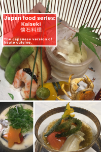 Japanese food series: kaiseki. Haute cuisine small bites artfully prepared.