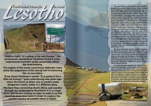 Double page in magazine of the Eastern Lesotho article