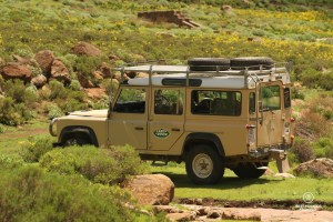 Old style Land Rover 4x4 in Eastern Lesotho
