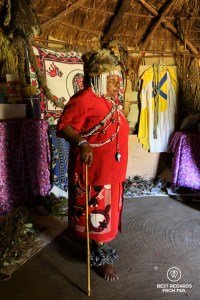 Traditional healer in her rondavel in Eastern Lesotho