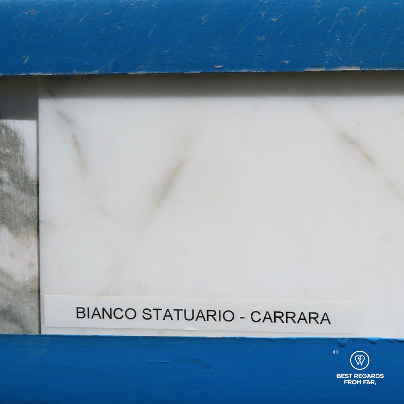 Example of Bianco Statuario, the best of the Carrara marble, Italy