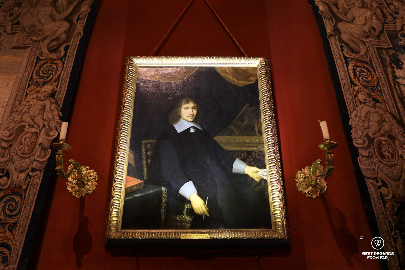 Portrait of Nicolas Fouquet in his Vaux le Vicomte castle, France