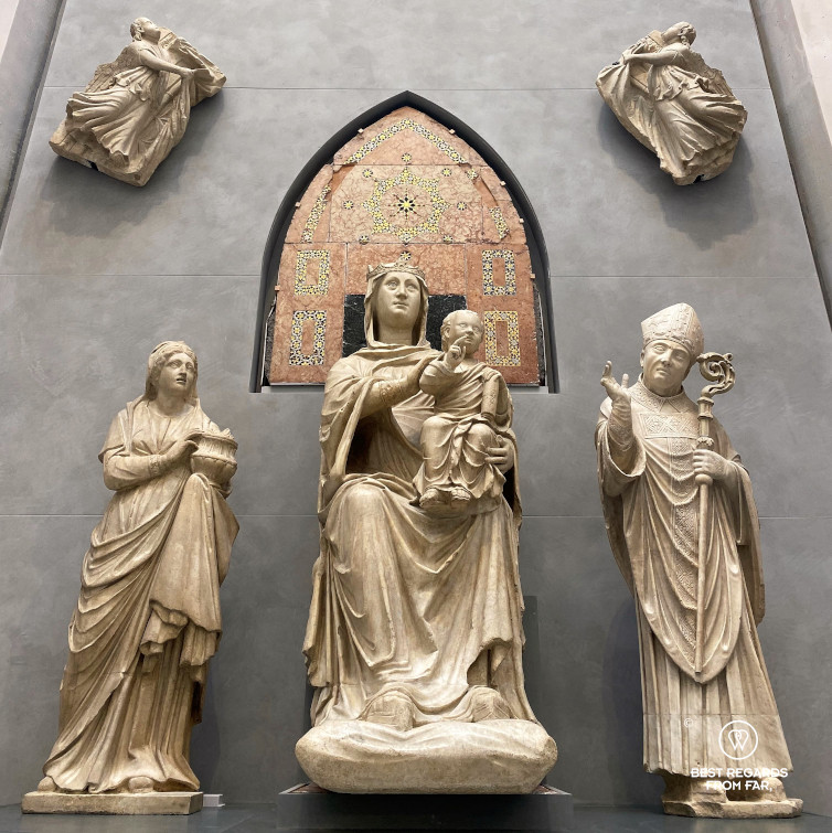 Sculpture of Mary in-Majesty (Madonna with glass eyes) by Arnolfo, The Duomo Museum, Florence, Italy
